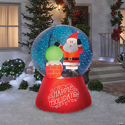 66" Blow Up Inflatable Santa Snow Globe Outdoor Yard Decoration