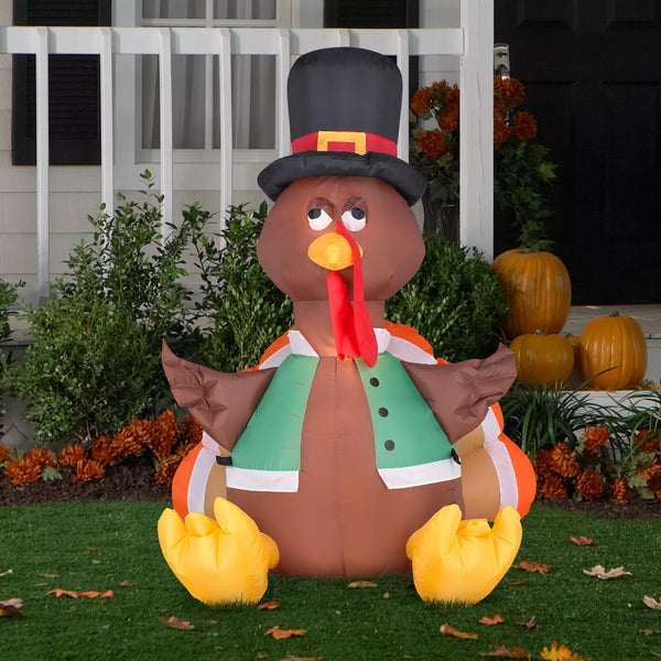 Happy Turkey 4ft Thanksgiving Yard Decor