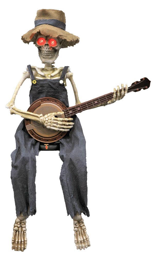 Skeleton Playing Banjo Playing 39" Prop Decoration