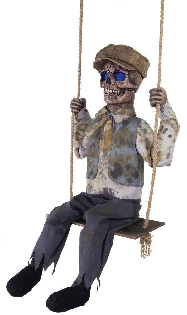 Swinging Victorian Skeleton Boy Animated Prop