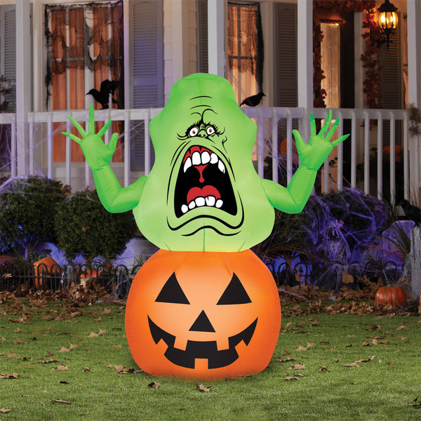 42" Airblown Slimer On Pumpkin Halloween Yard Lawn Inflatable Decoration