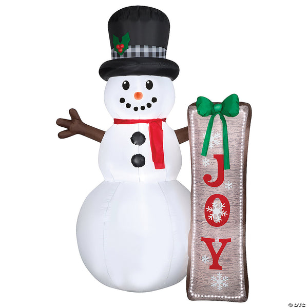 Airblown® Snowman with Sign LED Lightshow 83-inch Inflatable Christmas Outdoor Yard Decor