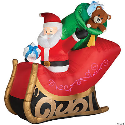 Airblown Mixed Media Santa Sleigh Inflatable