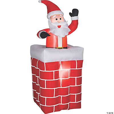 72" Airblown Santa in Chimney Inflatable Yard Decor