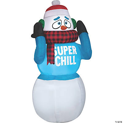 Airblown Shivering Snowman Inflatable Yard Decoration 6 ft